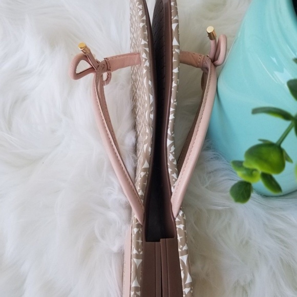 Kate Spade Mistic Bow Flat Thong Sandal Pink Tan - Picture 3 of 6